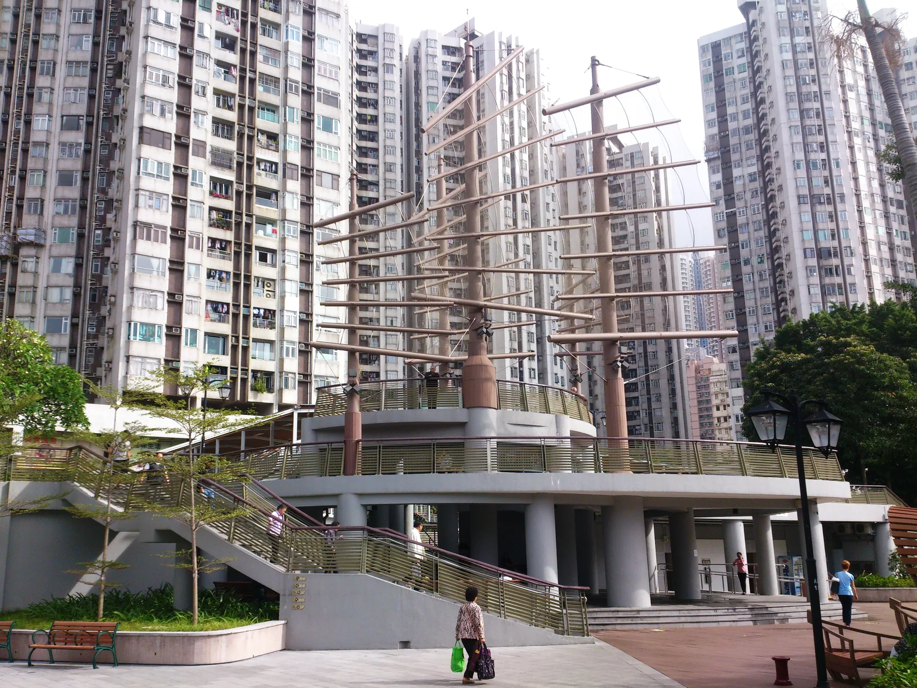 香港仔海濱公園的漁船主題地標